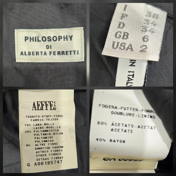 Vintage Y2K Philosophy di Alberta Ferretti Mock-Neck Trench Coat Size 2 - Picture 11 of 11